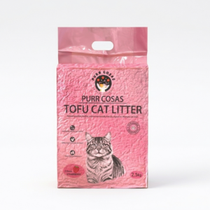 Arena de Tofu para Gatos Fresa (1 Bolsa - 2,5Kg)